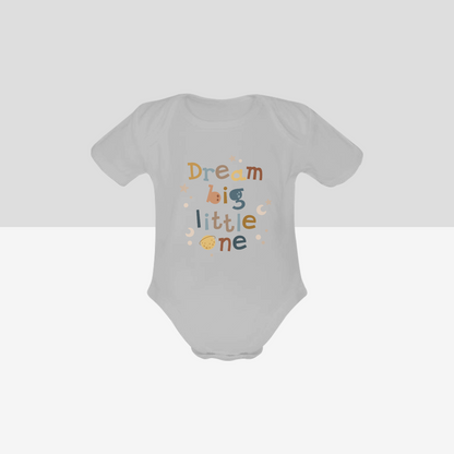 Organic Short Sleeve Baby Bodysuit Dream Big Neutral