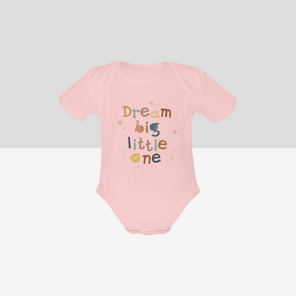 Organic Short Sleeve Baby Bodysuit Dream Big Neutral