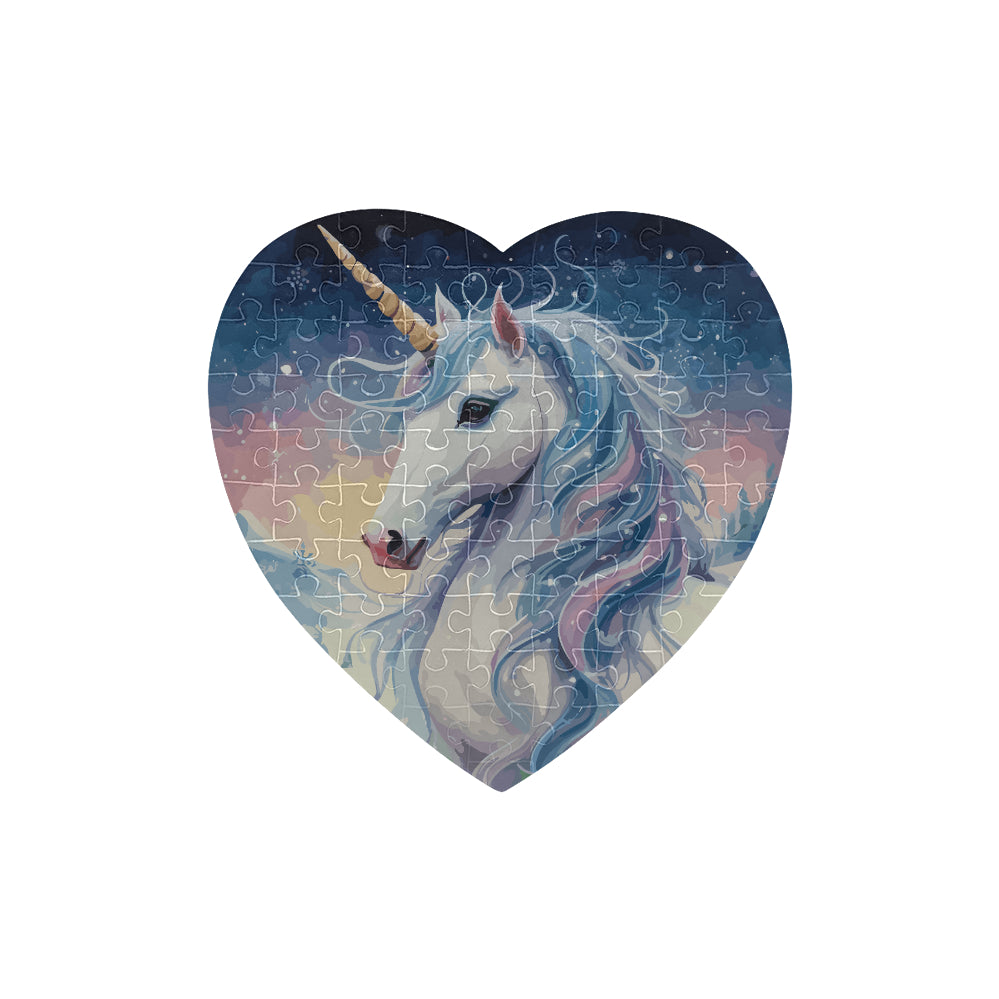 Beautiful Unicorn Heart-Shaped Jigsaw Puzzle (Set of 75 Pieces)--My Bright Side Clothing