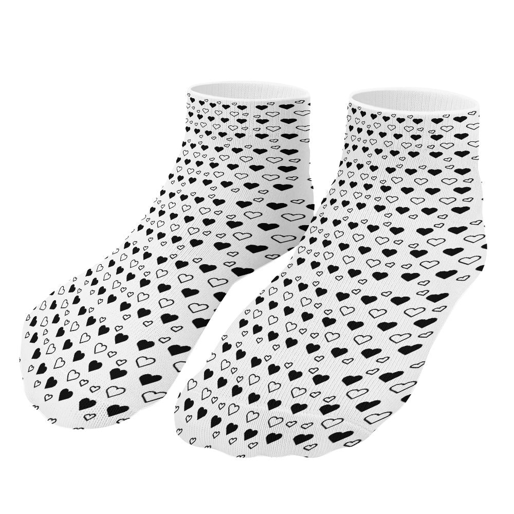 Black and white heart Pattern Children's Comfortable Socks -5 Pairs -MyBrightSideClothing