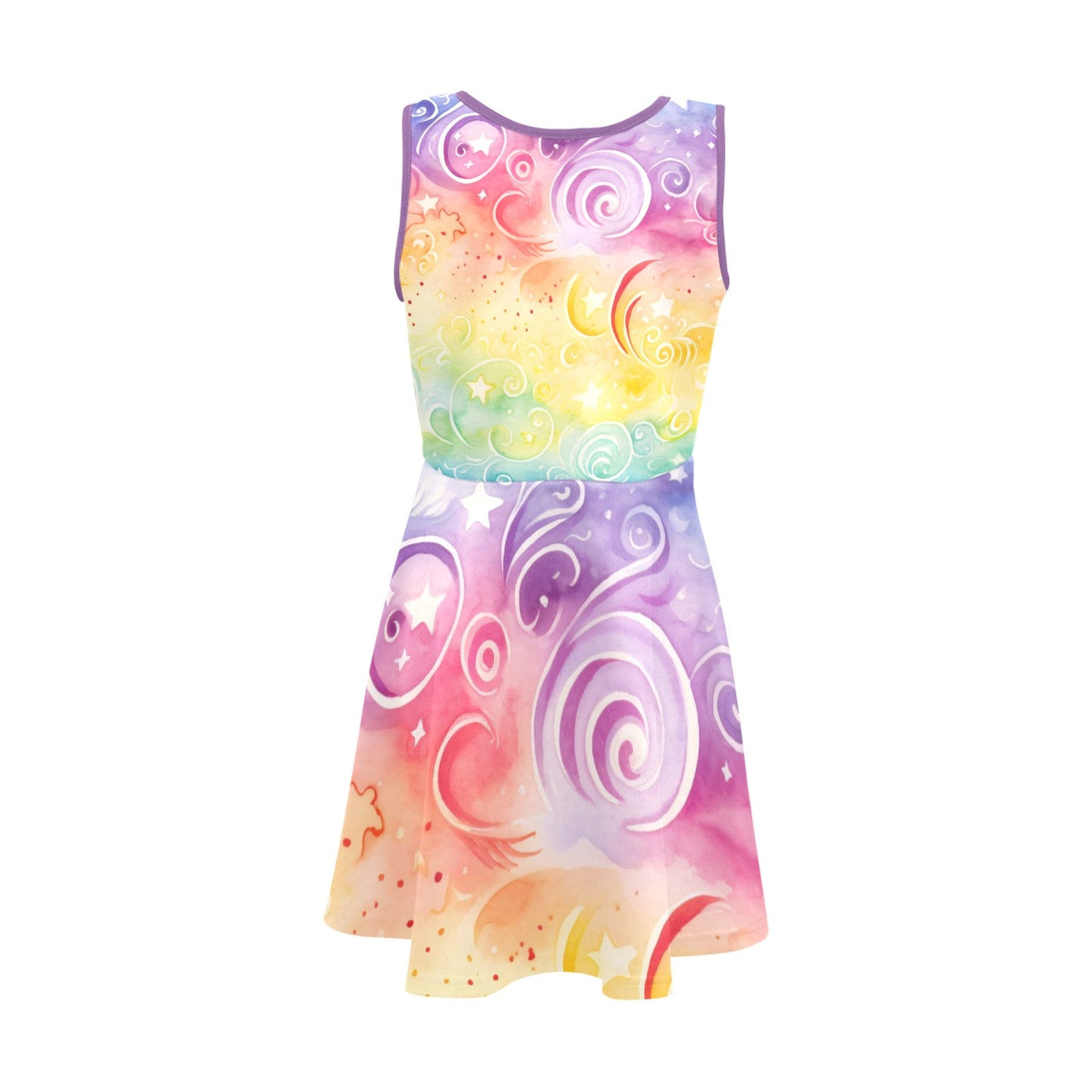 Beautiful Rainbow Pastel Swirls Children's Sleeveless Sundress  -My Bright Side Clothing