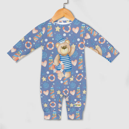 Cute Sailing Teddy Bear Baby Romper-My Bright Side Clothing