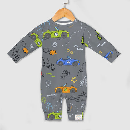 Cute Race Cars Baby romper - My Brightside Clothing