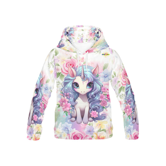 Beautiful Pastel Floral Rainbow Unicorn Children's Hoodie -My Bright Side Clothing