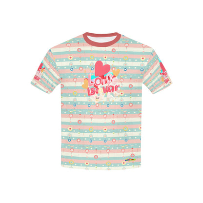 Pastel Rainbow love pattern and Graphic Children's T-Shirt-My Bright Side Clothing