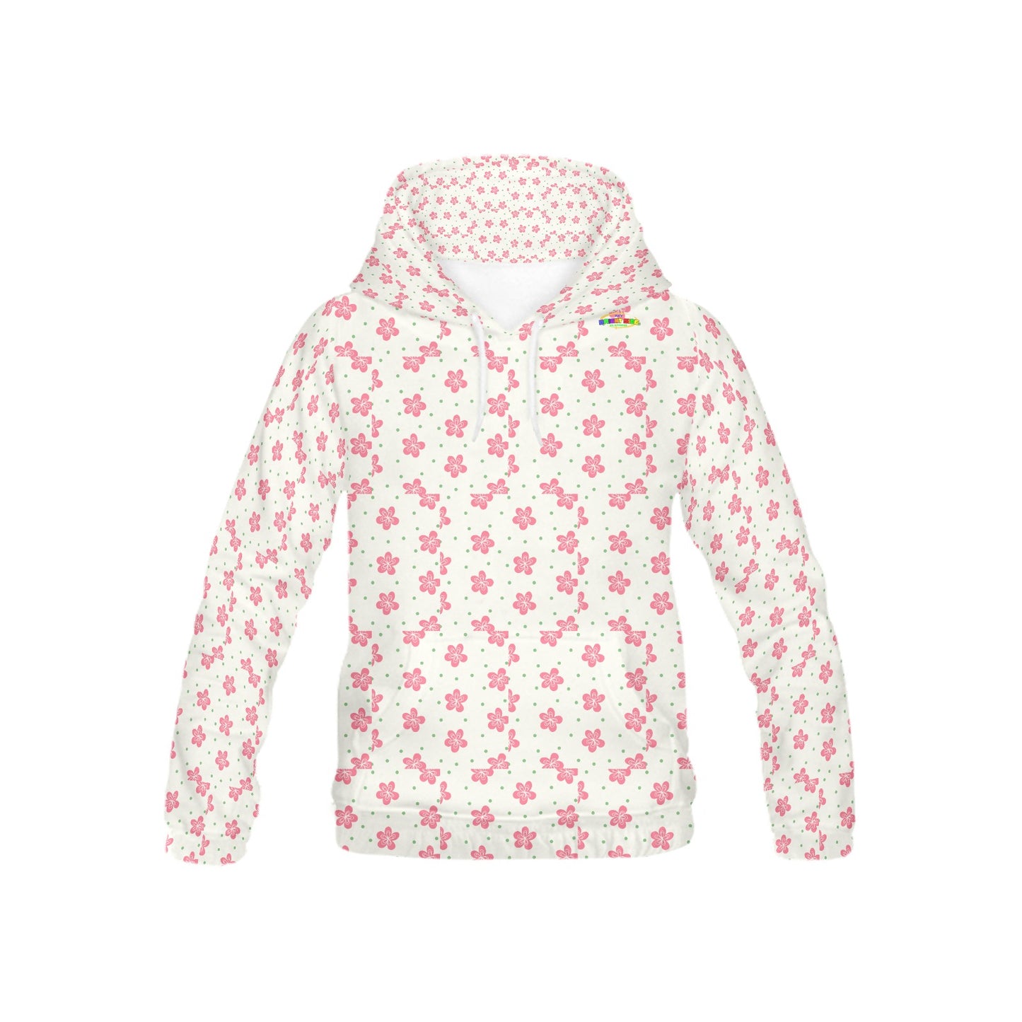 White and Pink mini Flower pattern Children's Hoodie-My Bright Side Clothing