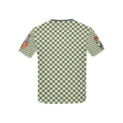 Retro Checkered Pattern and Logo Children's T-shirt -My Bright Side Clothing