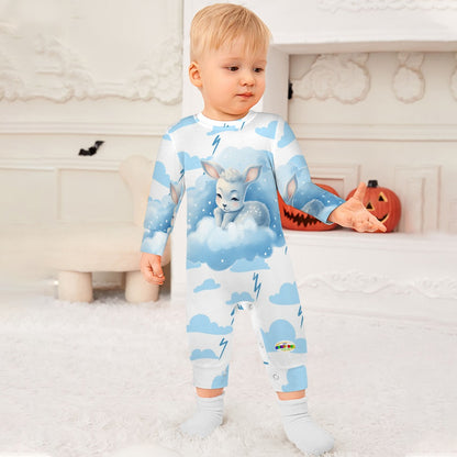 Cute Little Deer and Cloud Pattern Baby Romper-My Bright Side Clothing