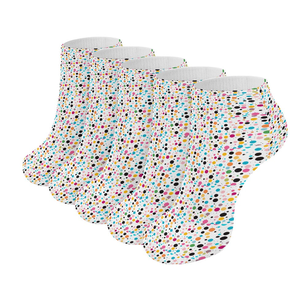 Rainbow Polkadot Pattern Children's Comfortable Socks -5 Pairs -MyBrightSideClothing