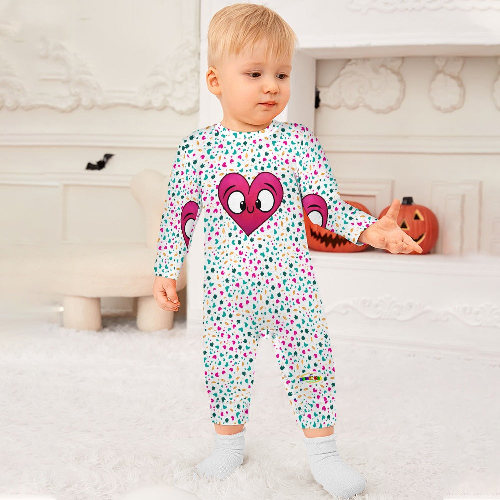 Cute and Funny Rainbow Heart Pattern Baby Romper-My Bright Side Clothing