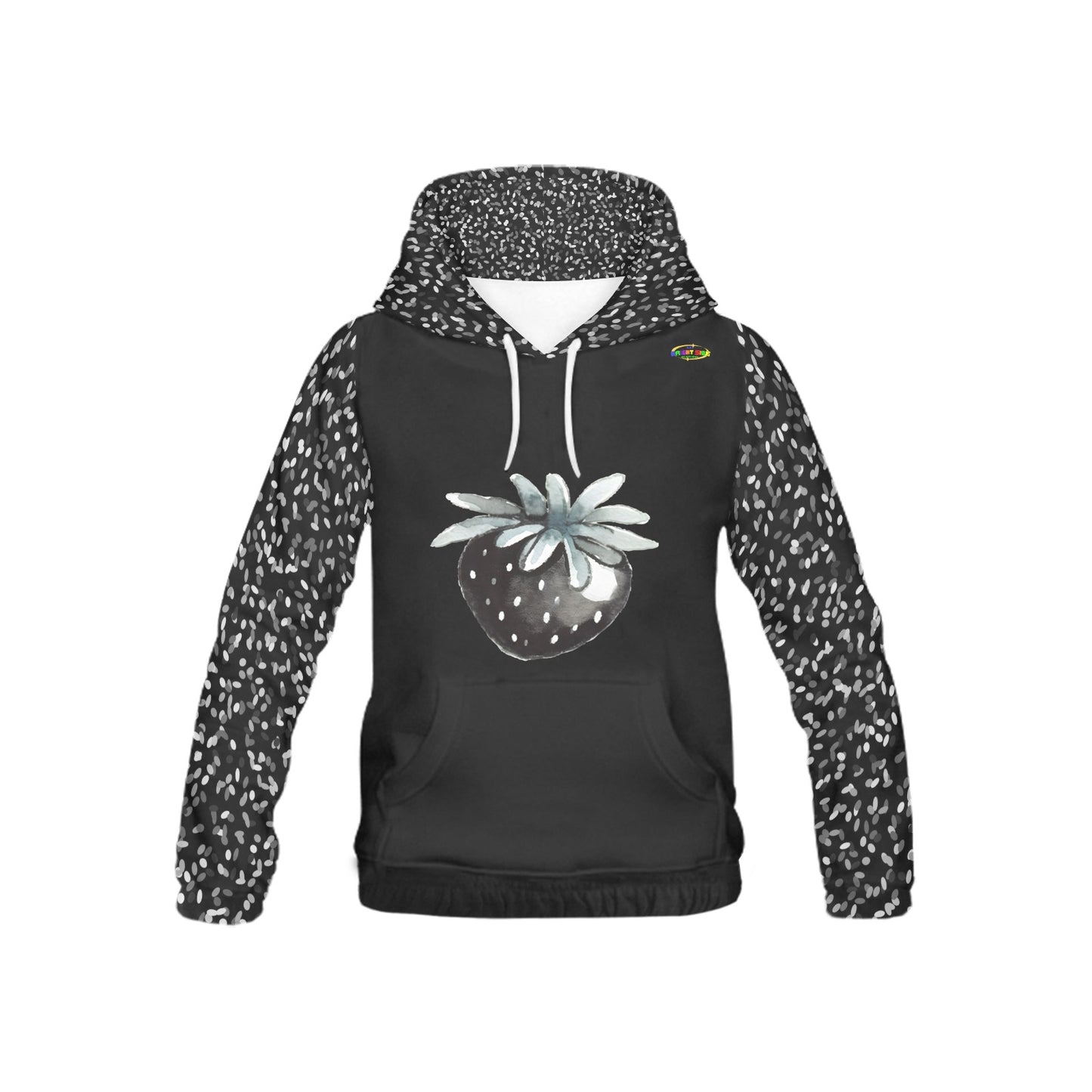 Black and White Strawberry Children's Hoodie -My Bright Side Clothing