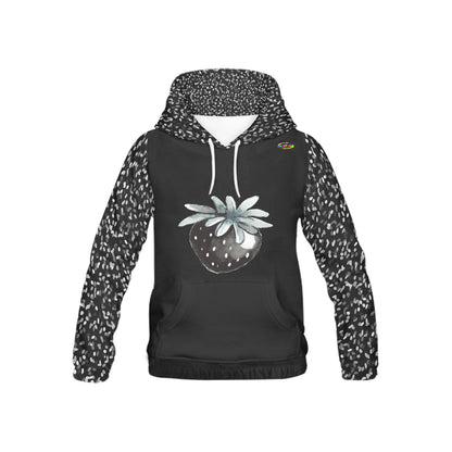 Black and White Strawberry Children's Hoodie -My Bright Side Clothing