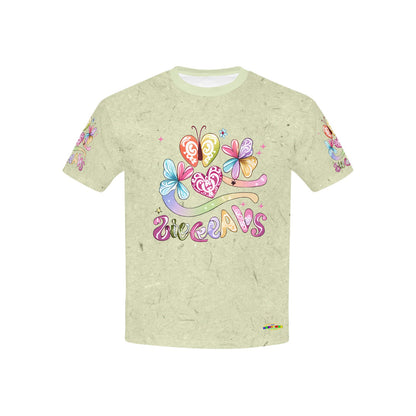 Beautiful Soft Green Rainbow Butterfly and Graphic-Children's T-shirt My Bright Side Clothing