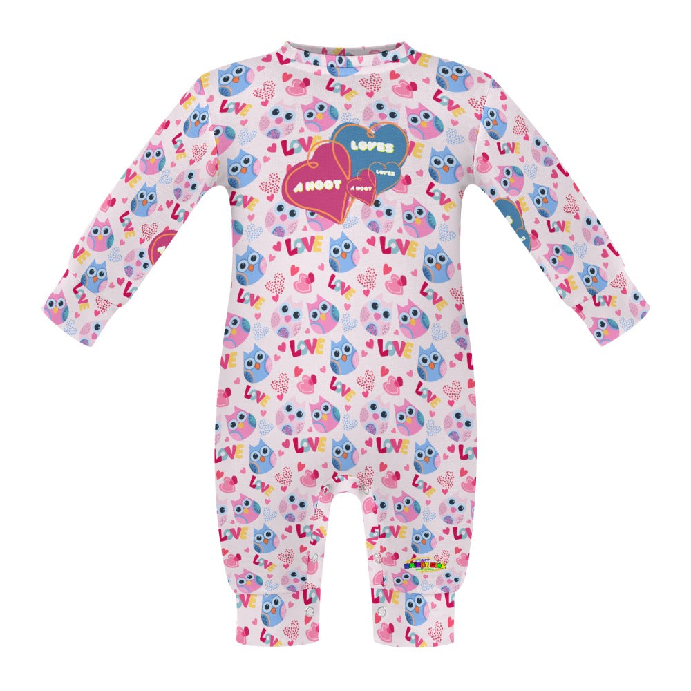 Cute Pink Pastel Loves A Hoot Owl Baby Romper--My Bright Side Clothing