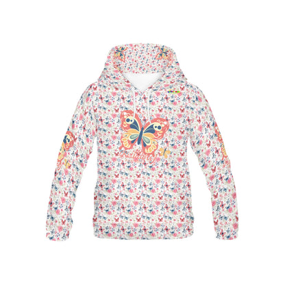 Beautiful Pastel Rainbow Butterfly Graphic and Pattern Children's Hoodie-My Bright Side Clothing