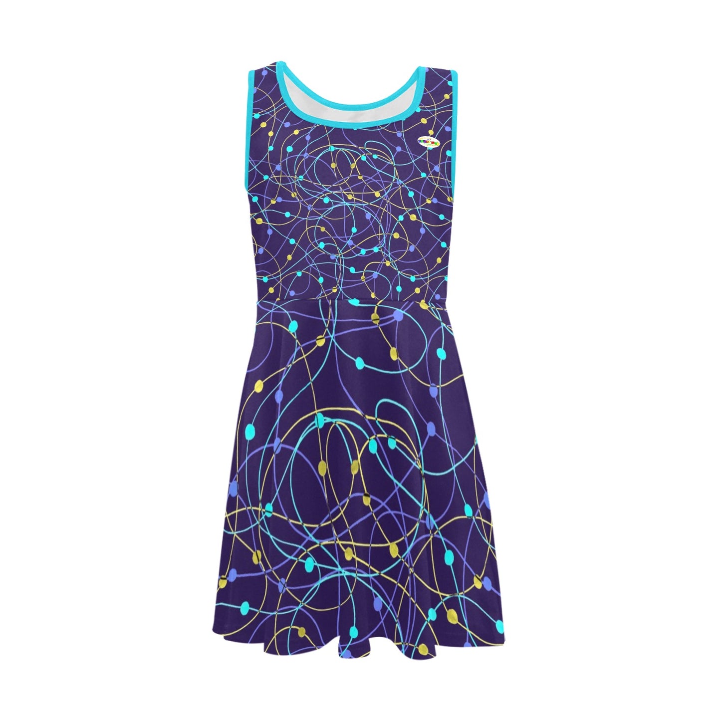 Beautiful Blue Swirls Pattern Children's Sleeveless Sundress-My Bright Side Clothing