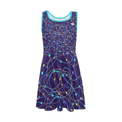 Beautiful Blue Swirls Pattern Children's Sleeveless Sundress-My Bright Side Clothing