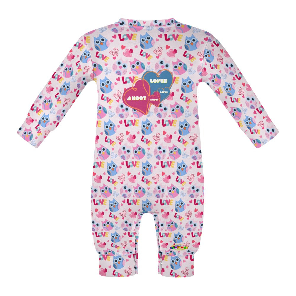 Cute Pink Pastel Loves A Hoot Owl Baby Romper--My Bright Side Clothing