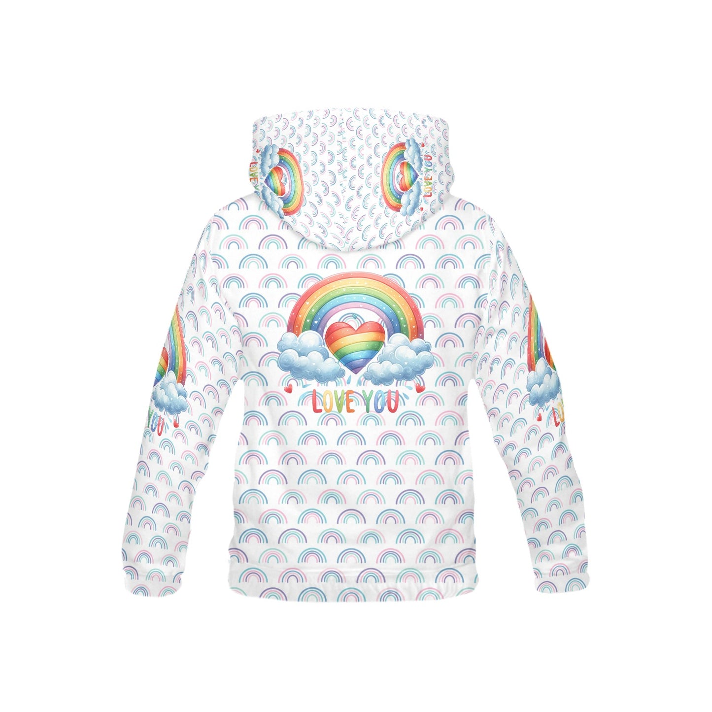 Pastel Rainbow Graphic and Pattern Children's Hoodie-My Bright Side Clothing