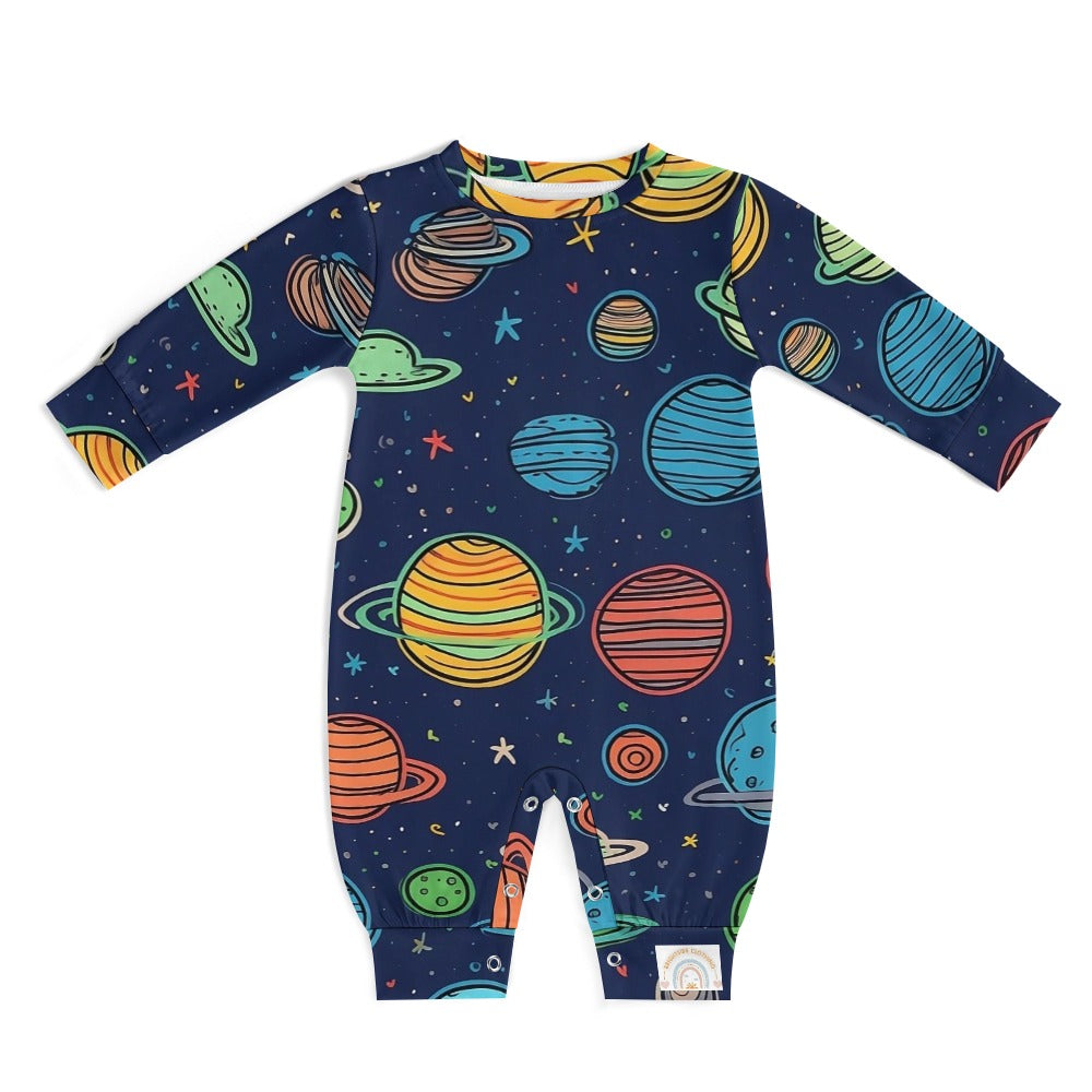 Stars & Planets Baby Romper Blue