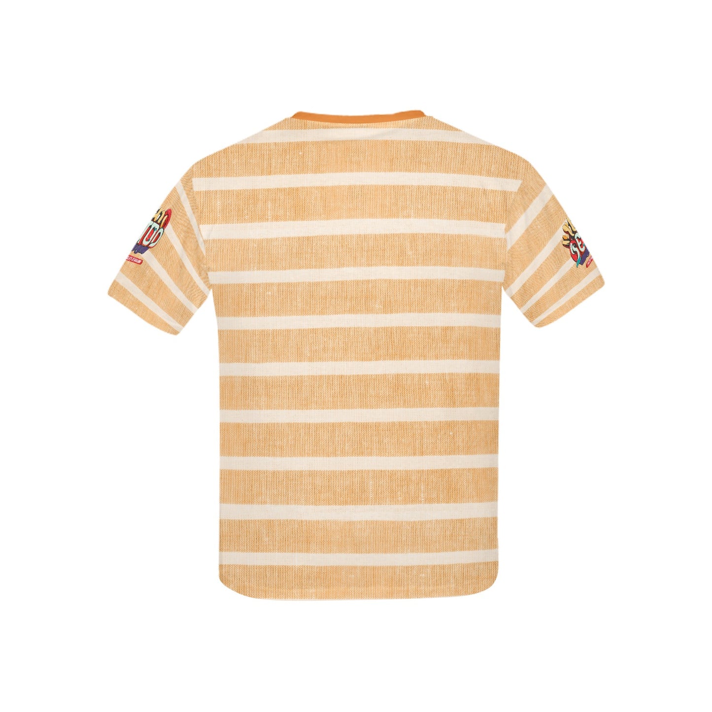 Orange Retro Stripped Pattern and logo Children's T-Shirt-My Bright Side Clothing