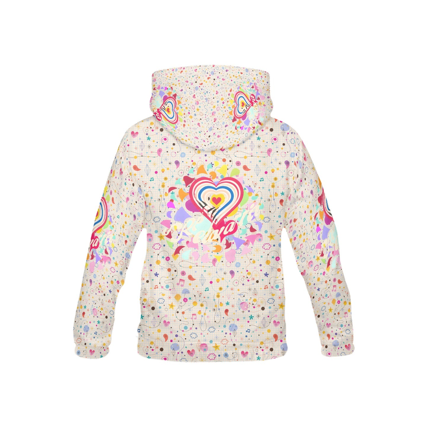 Pastel Rainbow Heart Bright mind bright life subliminal message Pattern and Logo Children's Hoodie-My Bright Side Clothing