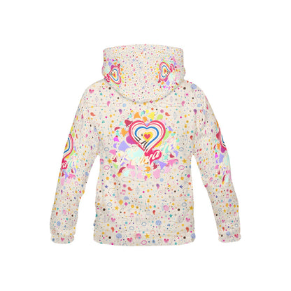 Pastel Rainbow Heart Bright mind bright life subliminal message Pattern and Logo Children's Hoodie-My Bright Side Clothing