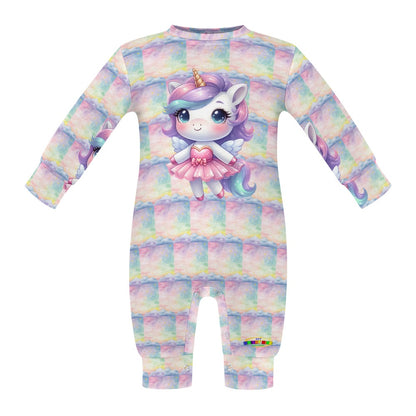 Cute Pastel Rainbow Unicorn Ballerina Baby Romper -My Bright Side Clothing