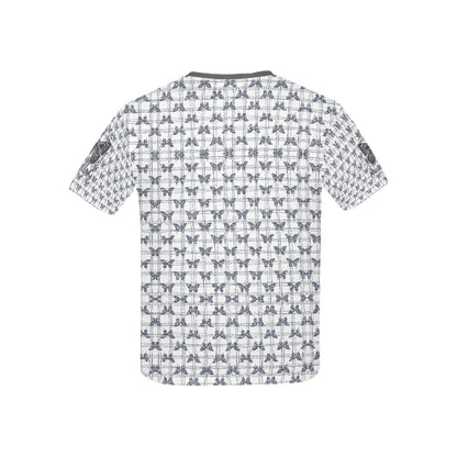 Beautiful Grey Butterfly Graphic and Pattern Children's T-shirt-My Bright S|ode Clothing