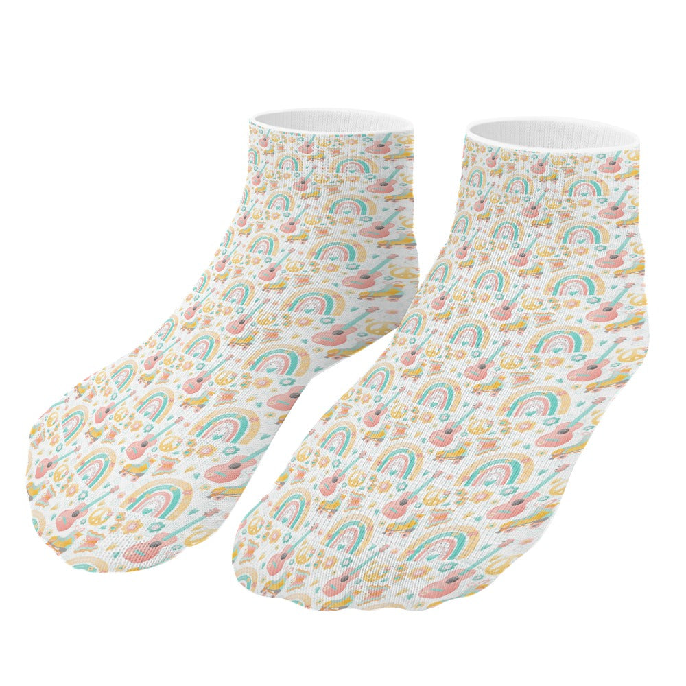 Groovy Rainbow Rainbow Music Pattern Children's Comfortable Socks -5 Pairs -MyBrightSideClothing