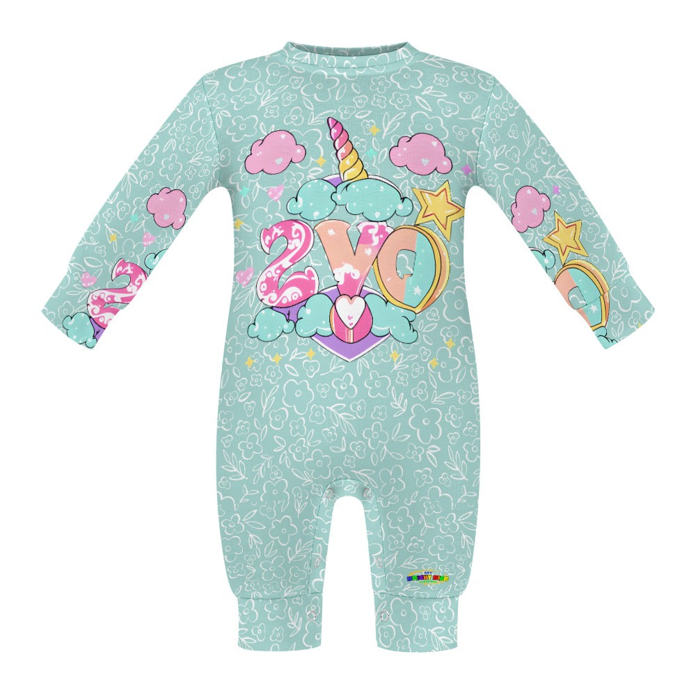 Cute Pastel Green Unicorn Love Baby Romper-mybrightsideclothing.com