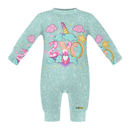 Cute Pastel Green Unicorn Love Baby Romper-mybrightsideclothing.com