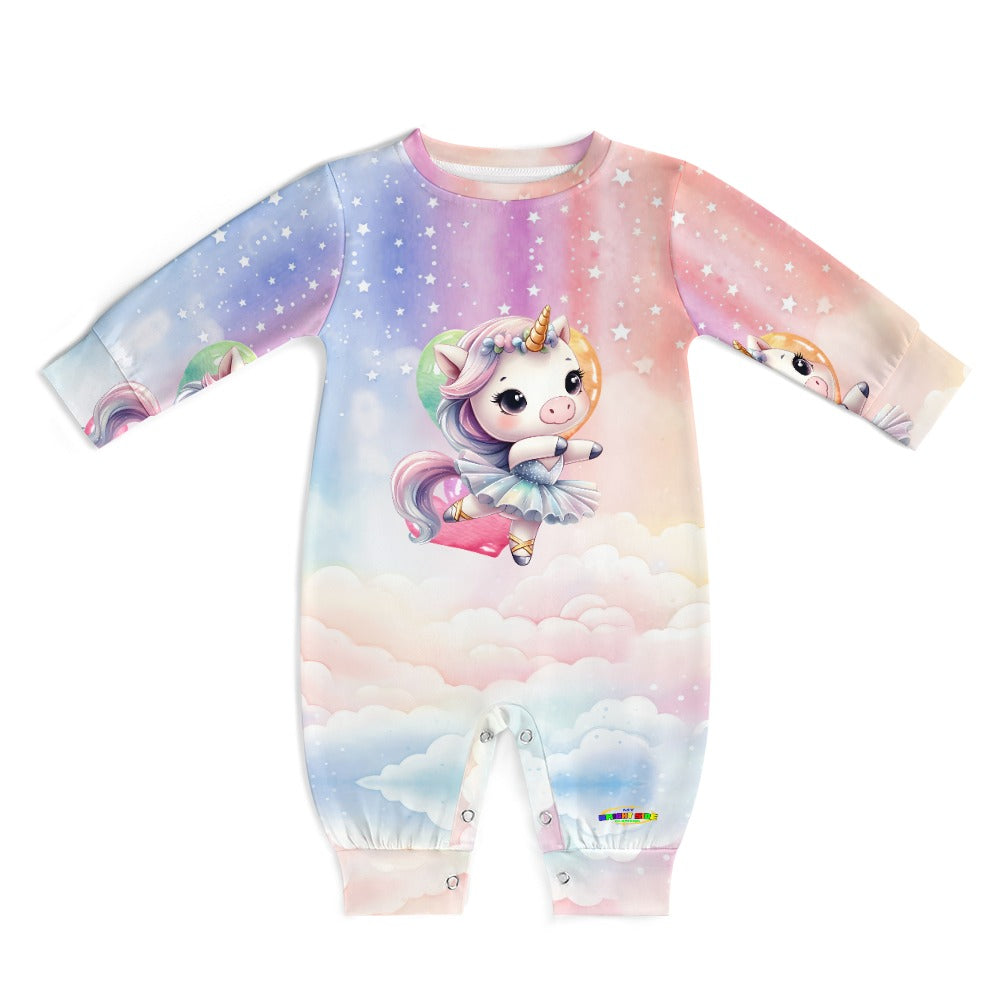 Cute Pastel Rainbow Unicorn Ballerina Baby Romper -My Bright Side Clothing.com