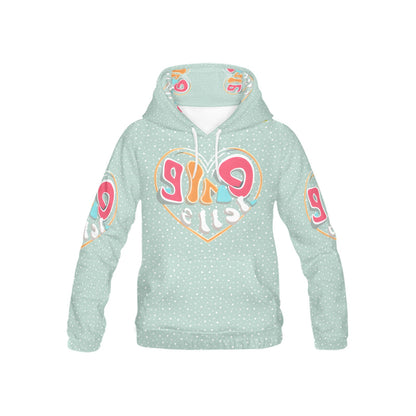 Pastel Green Rainbow Heart Pattern and Graphic Children's Hoodie-My Bright Side Clothing