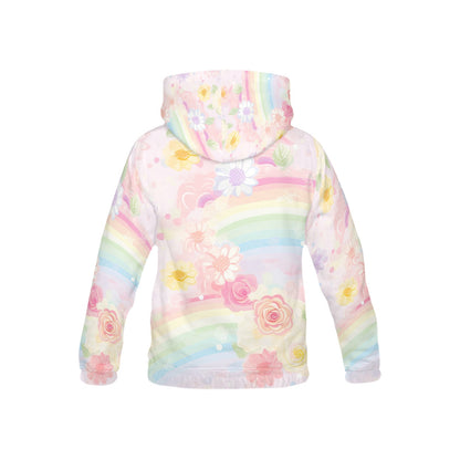 Beautiful Pastel Floral Rainbow Unicorn Children's Hoodie -My Bright Side Clothing