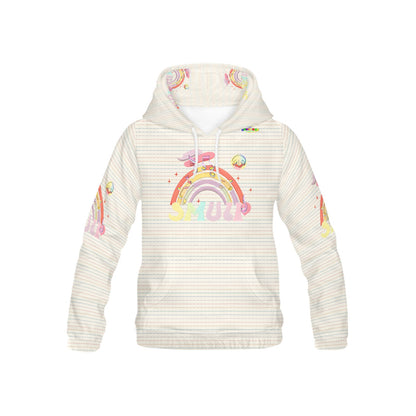 Pastel Rainbow Pattern and Graphic Children's Hoodie-My Bright Side Clothing