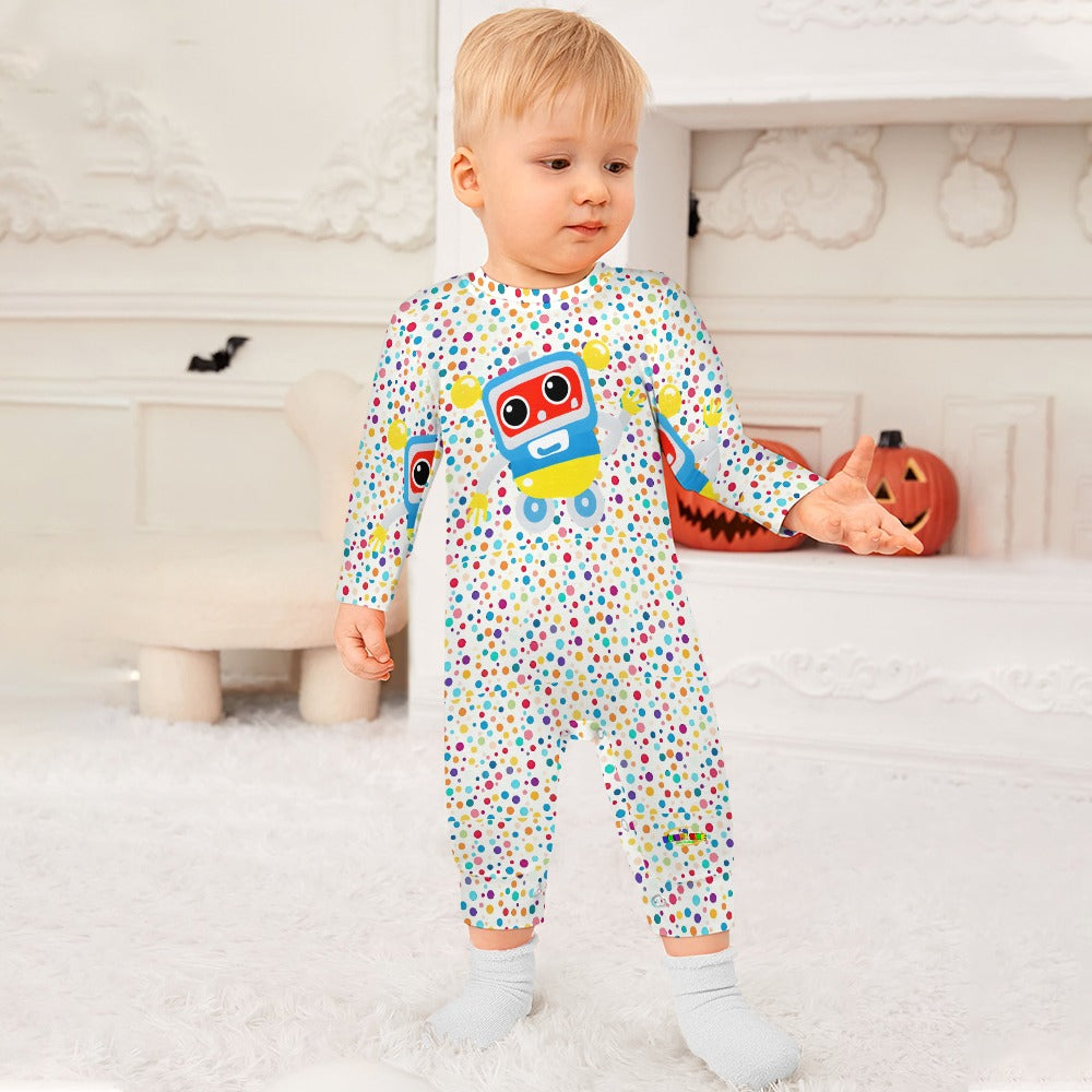 Cute Colourful Robot and Pattern Baby Romper -My Bright Side Clothing