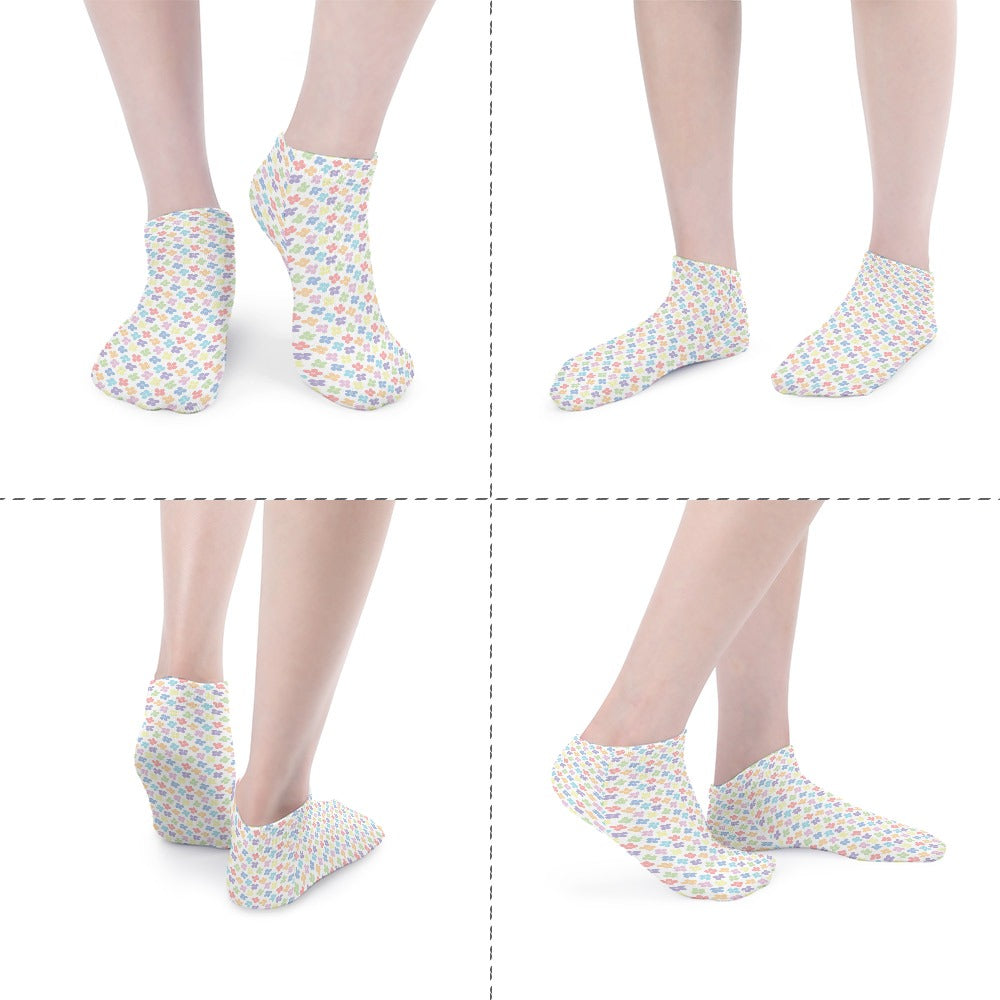 Cute Pastel Rainbow Tiny flowers Pattern Children's Comfortable Socks -5 Pairs -MyBrightSideClothing