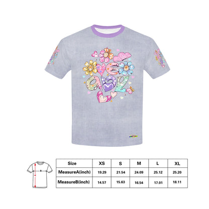 Beautiful Soft Purple Flower and Butterfly Graphic-Children's T-shirt My Bright Side Clothing