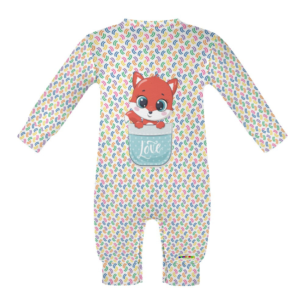 Cute Love Baby Fox Pocket Friend Baby Romper-My Bright Side Clothing