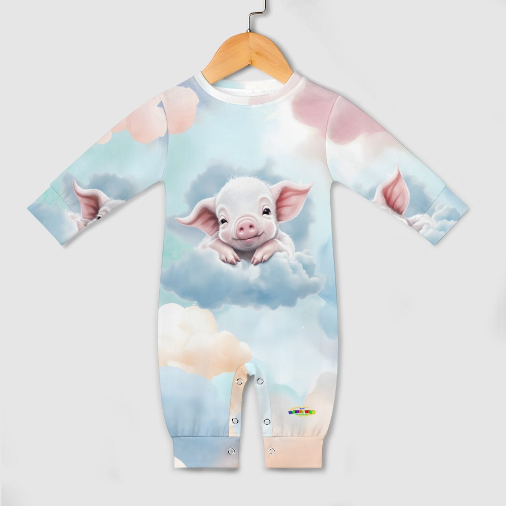 Cute little piglet and Cloud Pattern Baby Romper-My Bright Side Clothing