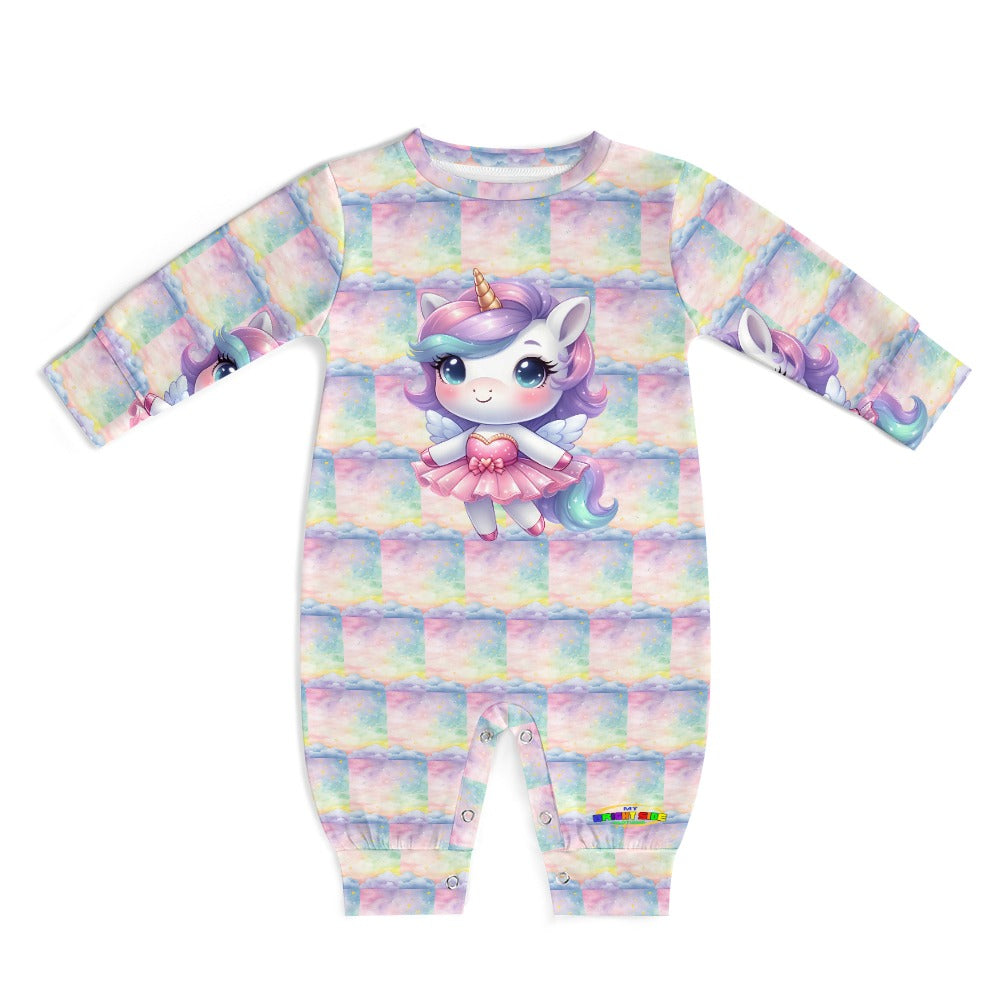 Cute Pastel Rainbow Unicorn Ballerina Baby Romper -My Bright Side Clothing