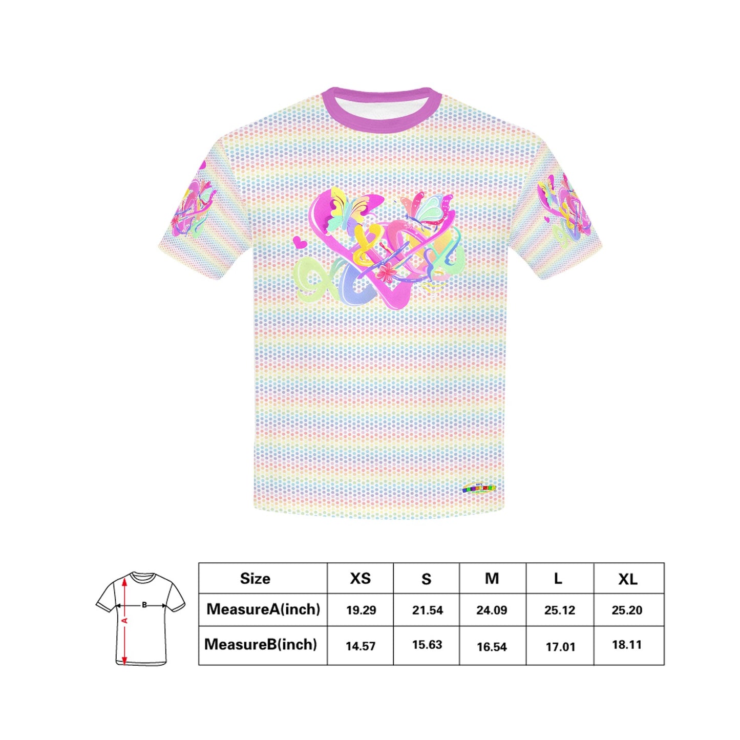 Beautiful Rainbow Butterfly Pattern and Graphic-Children's T-shirt My Bright Side Clothing