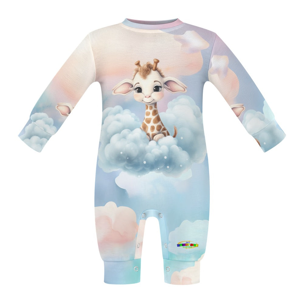 Cute little Giraffe and Cloud Pattern Baby Romper-My Bright Side Clothing