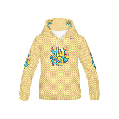 Yellow Fun Alphabet Graffiti Pattern Children's Hoodie-My Bright Side Clothing