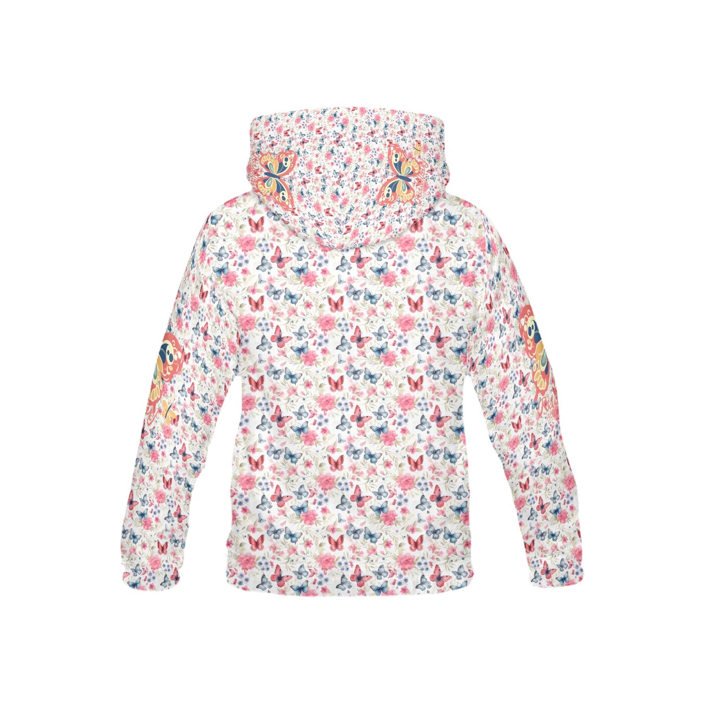 Beautiful Pastel Rainbow Butterfly Graphic and Pattern Children's Hoodie-My Bright Side Clothing