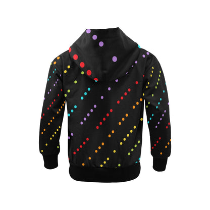 Toddler Zip Up Hoodie Disco Dots Black