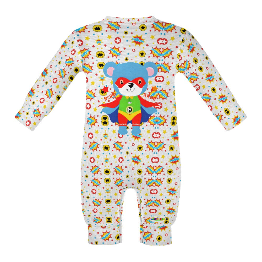 Teddy Bear Superhero Theme Baby Romper-My Bright Side Clothing