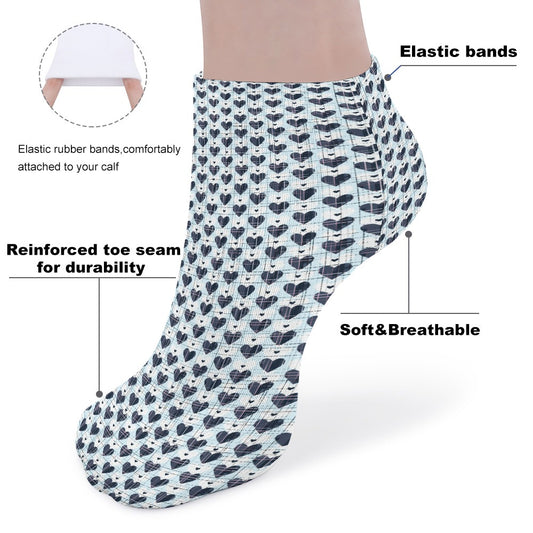 Blue Heart Pattern Children's Comfortable Socks -5 Pairs -MyBrightSideClothing