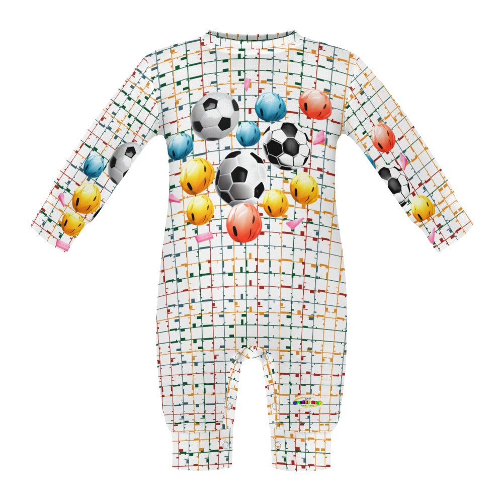 Colourful Soccer Theme  Baby Romper-My Bright Side Clothing